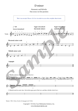 Violin : D minor Scales & Arpeggio - Grade 1