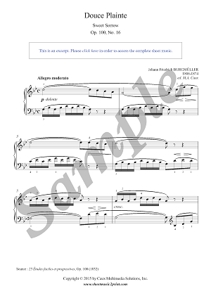 Douce Plainte, Op. 100, No. 16