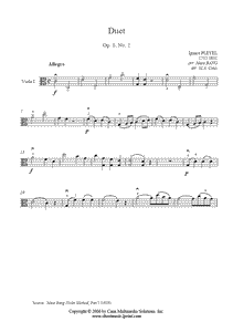 Pleyel : Duo Op. 8, No. 2 (I) - Viola Duet