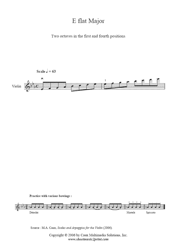 E flat Major Scale & Arpeggio - Violin