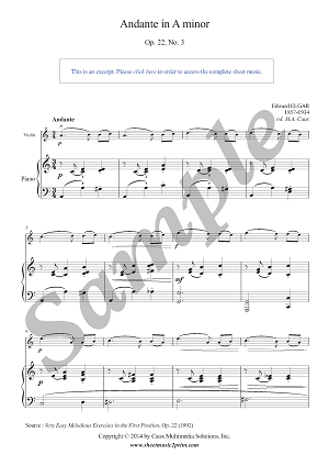 Elgar : Andante Op. 22, No. 3