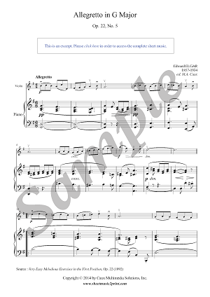 Allegretto in G Major, Op. 22, No. 5
