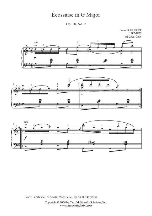 Schubert : Ecossaise D 145, No. 9