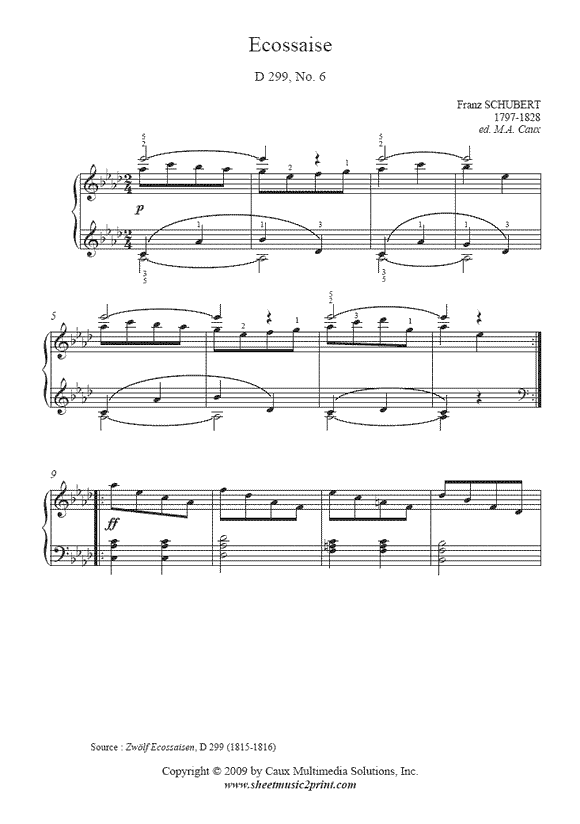 Schubert : Ecossaise D 299, No. 6