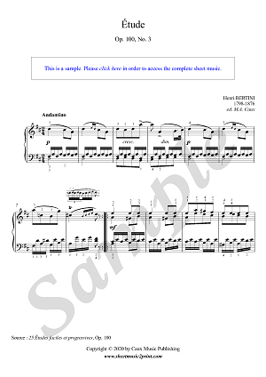 Etude in D Major, Op. 100, No. 3