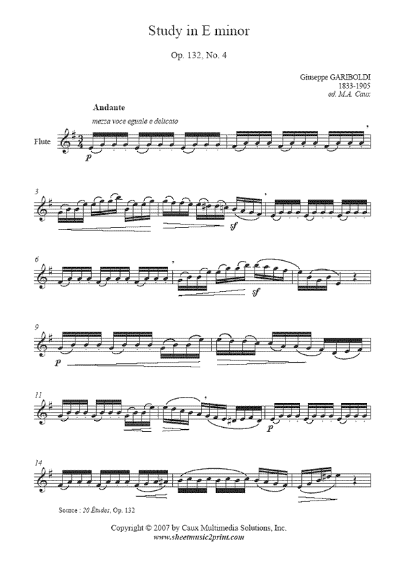 Gariboldi : Etude Op. 132, No. 4