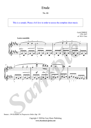 Czerny : Etude in E Major, Op. 139, No. 66