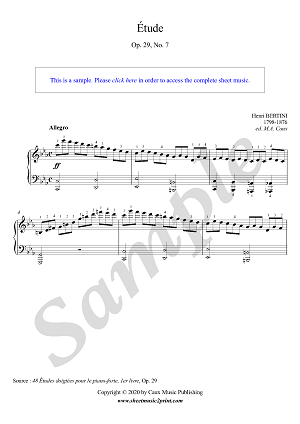 Bertini : Etude Op. 29, No. 7