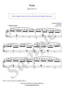 Berens : Etude in A minor, Op. 61, No. 13