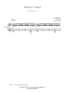 Czerny : Exercise Op. 261, No. 1