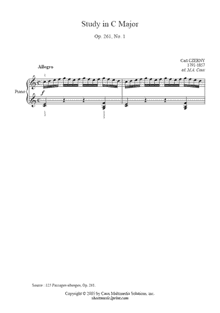 Exercise in C Major, Op. 261, No. 1