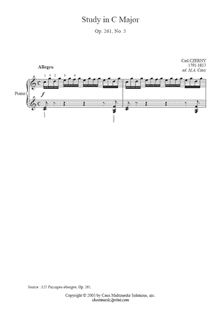 Exercise in C Major, Op. 261, No. 5