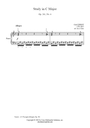 Exercise in C Major, Op. 261, No. 6