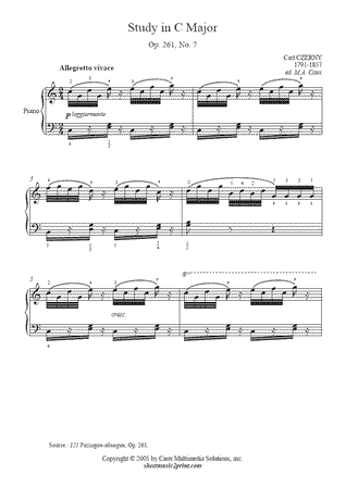 Exercise in C Major, Op. 261, No. 7