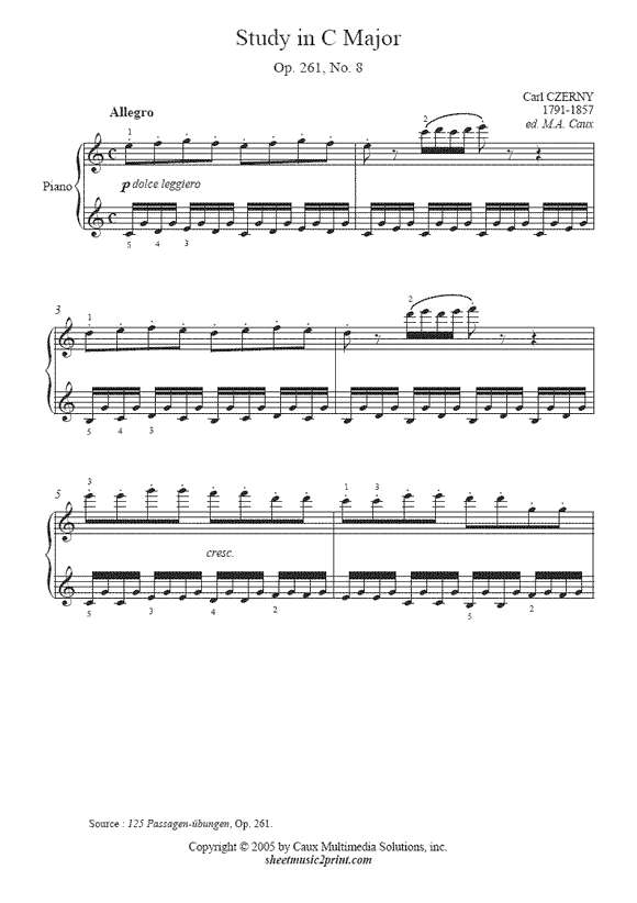 Czerny : Exercise Op. 261, No. 8
