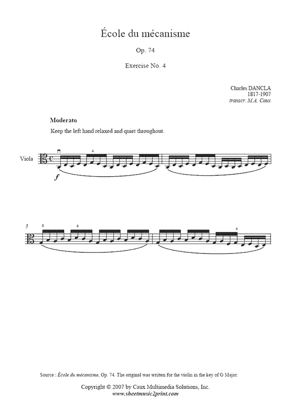 Dancla : Exercise Op. 74, No. 4 - Viola
