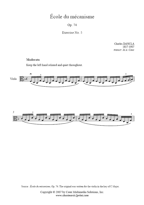 Dancla : Exercise Op. 74, No. 5 - Viola