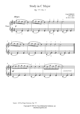 Exercise in C Major, Op. 777, No. 3