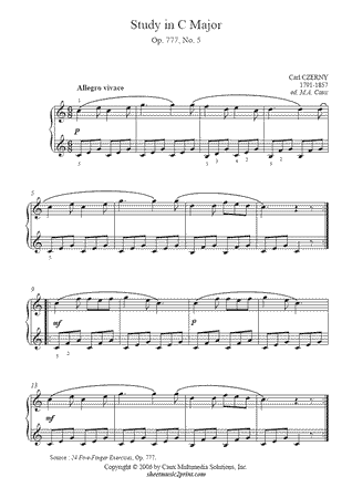 Exercise in C Major, Op. 777, No. 5