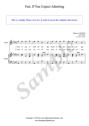 Fair, If You Expect Admiring - A flat Major