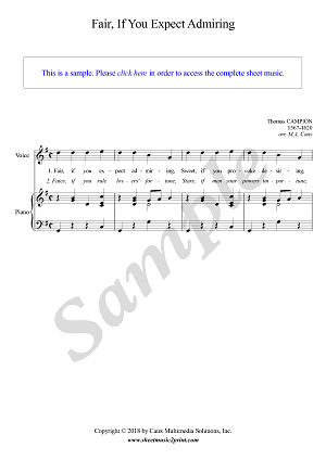 Fair, If You Expect Admiring - G Major