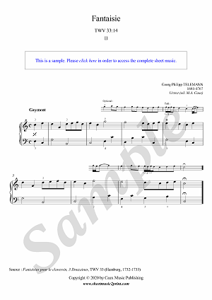 Fantaisie in C Major, TWV 33:14 (2/3 : Gayment) -- Urtext