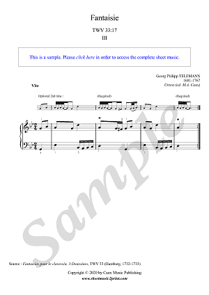 Fantaisie in G minor, TWV 33:17 (3/3 : Vîte) -- Urtext