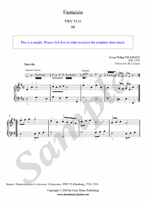 Fantaisie in E minor, TWV 33:21 (3/3 : Tres vîte) -- Urtext