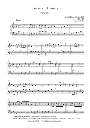 Fantaisie in D minor, TWV 33:2
