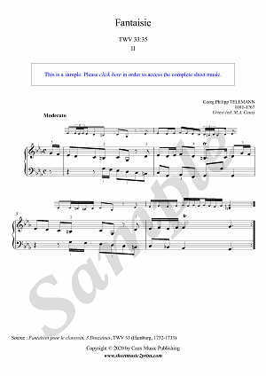Fantaisie in E flat Major, TWV 33:35 (2/2 : Moderato) -- Urtext