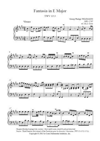Fantaisie in E Major, TWV 33:3