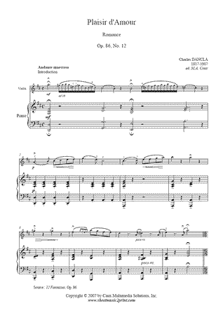 Fantaisie Op. 86, No. 12 (<em>Plaisir d'amour</em>)