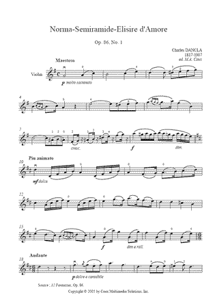 Fantaisie Op. 86, No. 1 (<em>Norma-Semiramide-Elisire d'Amore</em>)
