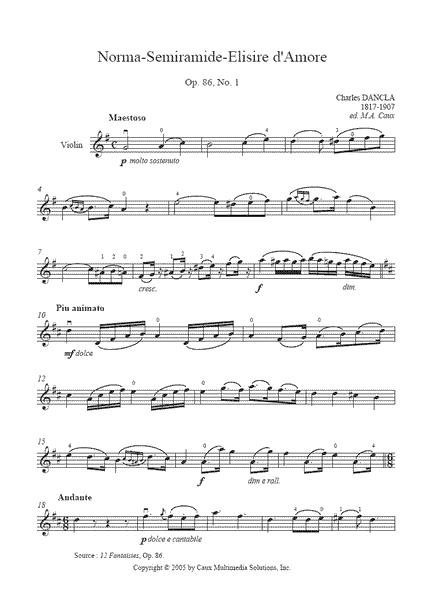 Dancla : Fantaisie Op. 86, No. 1 – Sheetmusic2print