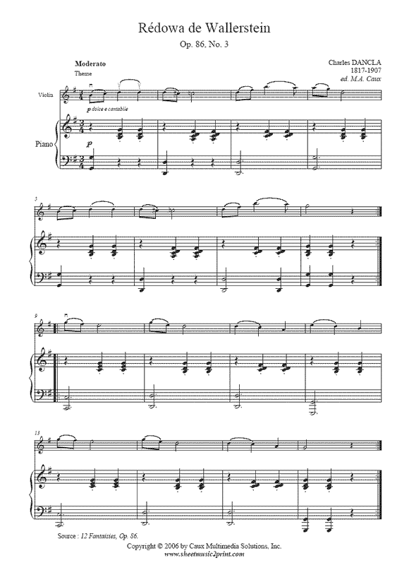 Dancla : Fantaisie Op. 86, No. 3