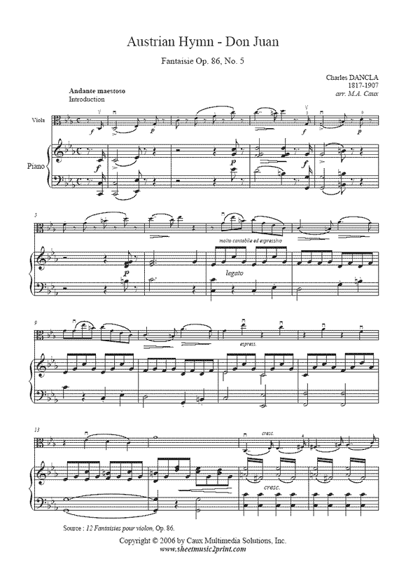 Dancla : Fantaisie Op. 86, No. 5 - Viola