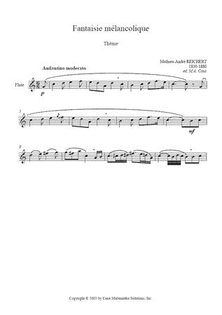 Fantaisie mélancolique (Theme), Op. 1