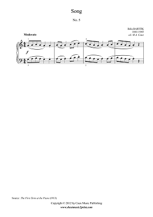 Bartok : First Term at the Piano - No. 5