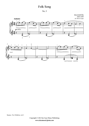 Bartok : For Children Vol. 1, No. 3