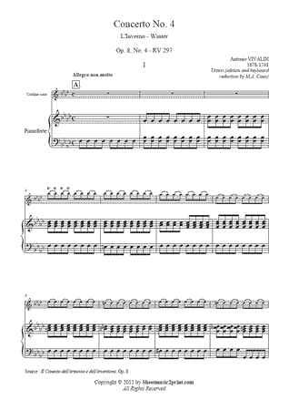 Concerto RV 297, Op. 8, No. 4 <em>L'Inverno</em> (I : Allegro non molto) -- Urtext