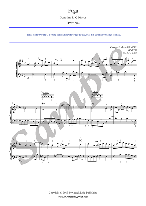 Handel : Fuga Sonatina HWV 582