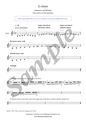 Violin : G minor Scales & Arpeggio - Grade 1