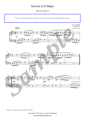 Gavotta in D Major, Op. 81, Lesson 3