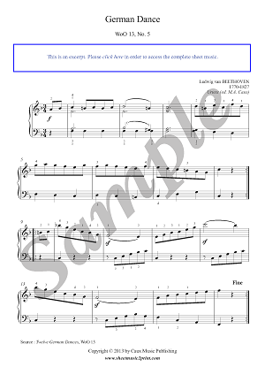 German Dance WoO 13, No. 5 -- Urtext