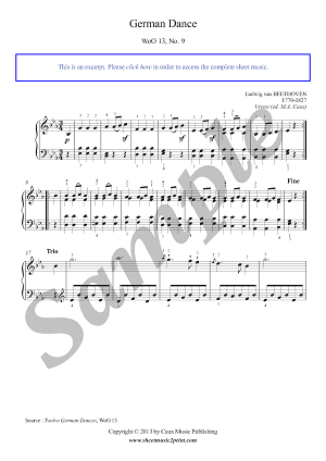 German Dance WoO 13, No. 9 -- Urtext