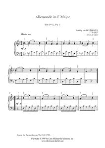 Beethoven : German Dance WoO 42, No. 1 - Piano