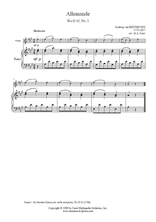 German Dance in A Major, WoO 42, No. 1