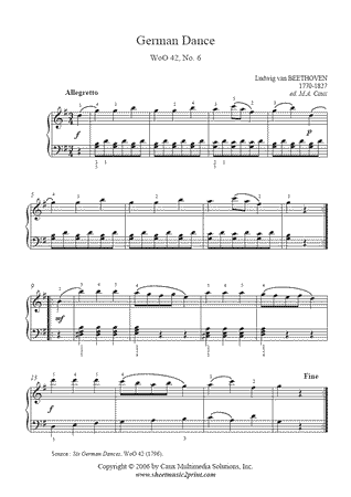 German Dance in G Major, WoO 42, No. 6