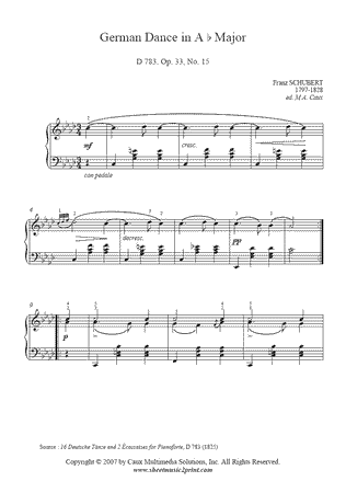 German Dance, D 783, Op. 33, No. 15