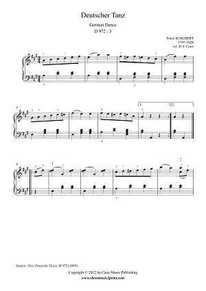 German Dance in A Major, D 972, No. 3